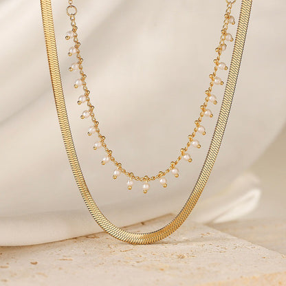 Nordivas | Luxe Käärme Kaulaketju & Helmi Korusetti 18K Kulta